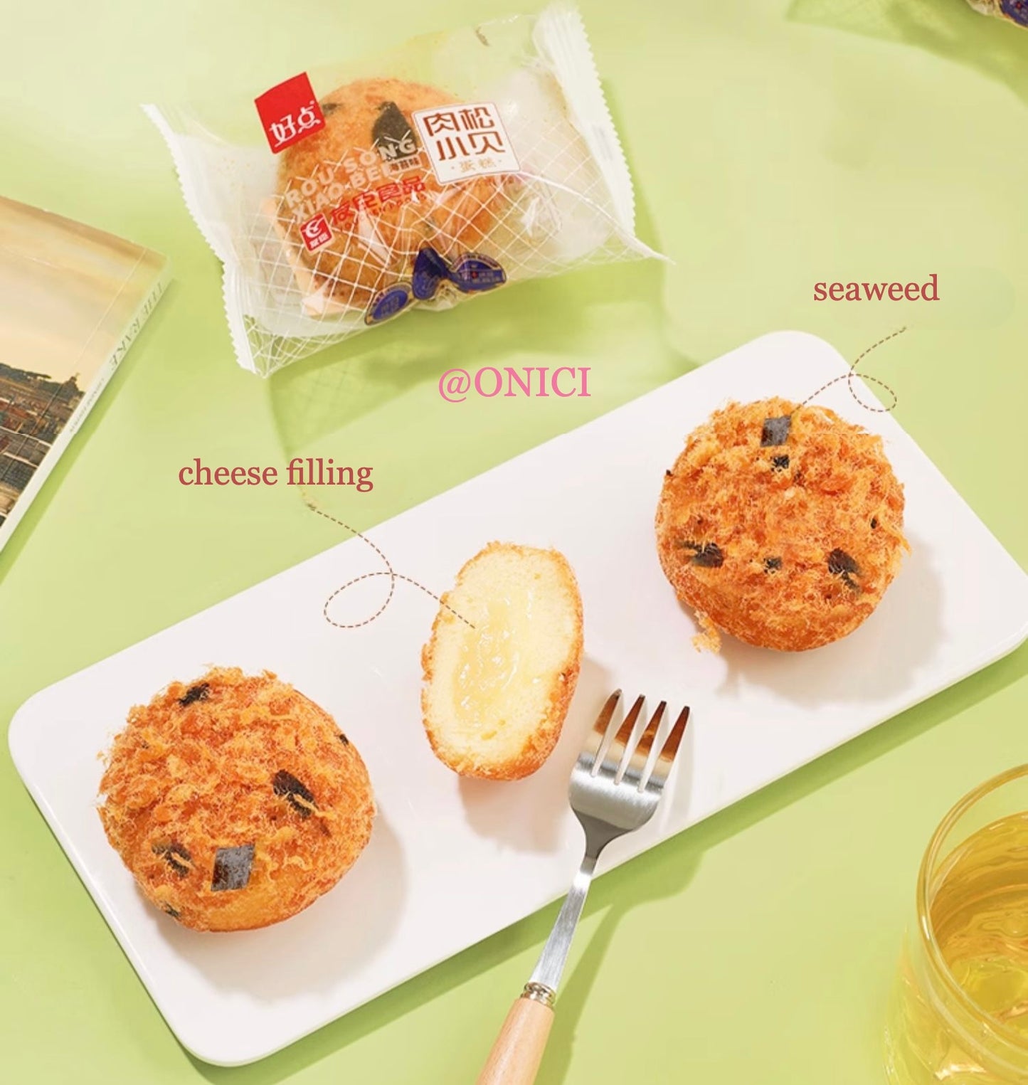 BÁNH CHÀ BÔNG RONG BIỂN TRÒN (Meat Floss Seaweed Round Toast)