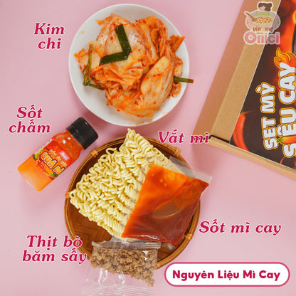 Set Mì Cay Không Kimchi (Spicy Ramen Set)