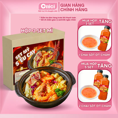 Set Mì Cay Không Kimchi (Spicy Ramen Set)
